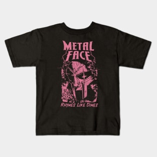 Vintage Bootleg Metal Face Pink Kids T-Shirt